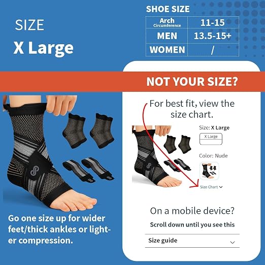 2 Pairs Ankle Braces for Men & Women, Support for Plantar Fasciitis Relief | Arch & Ankle Support Brace with Removable Strap for Swelling, Achilles Tendonitis, Faster Recovery & Boosts Circulation