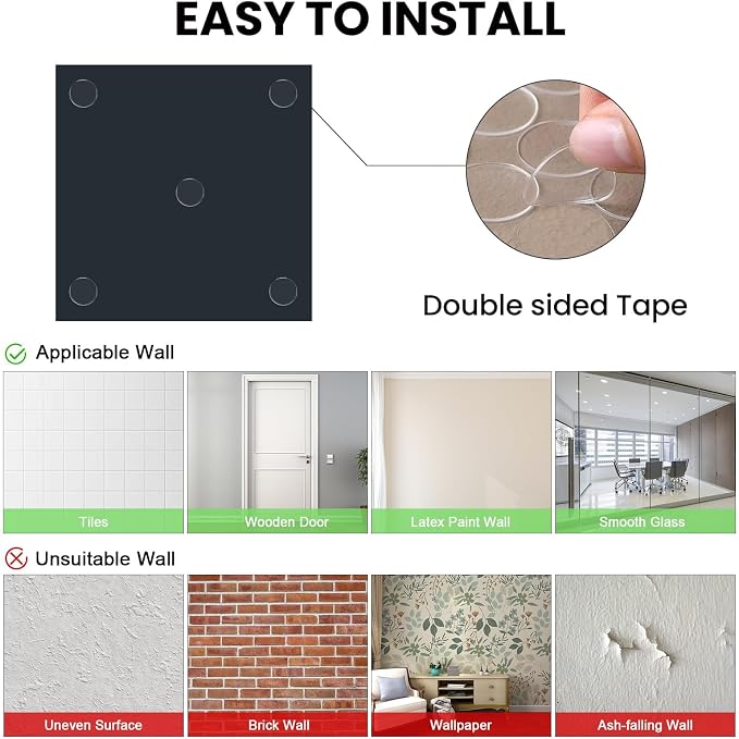 Full Length Wall Mirror Tiles, HD Glass Gym Mirror, Set of 12Pcs 12″×16″ Wall Mounted Mirrors for Home Gym, Dance Yoga Studio, Bedroom, Door