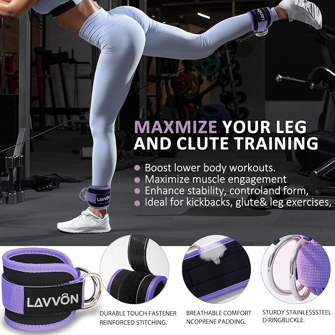 Barbell Pad Set - Hip Thrusts Pads for Squat&Lunges/Bench Press Bar Padding | Standard Olympic Weight Bar Foam Pad,Gym Accessories for Women with Bar Bad -With Ankle Straps,Wrist Straps for Weightlifting