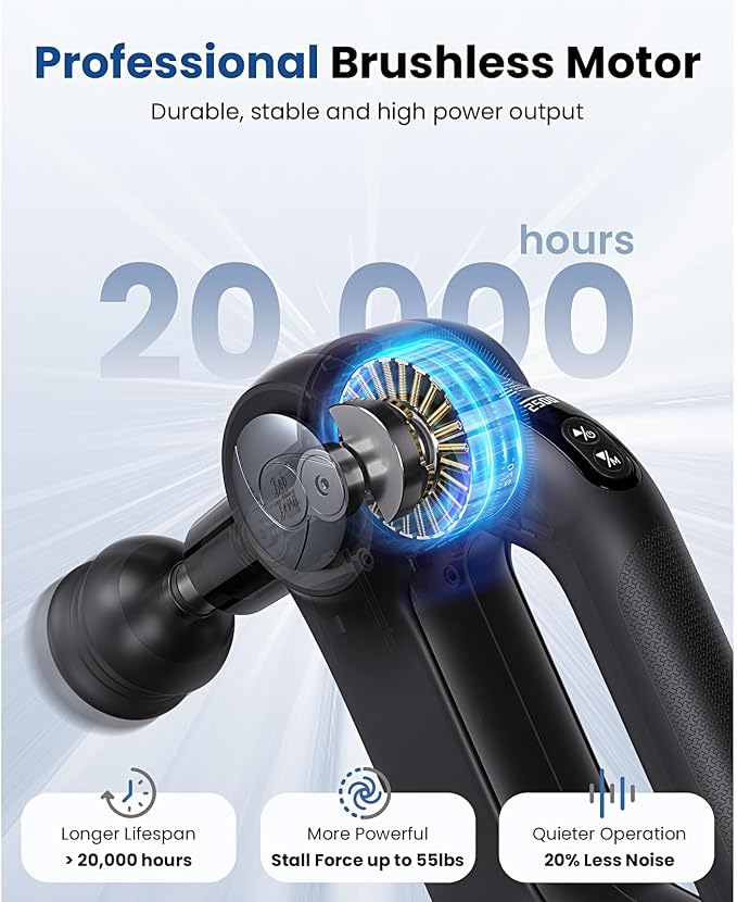BOB AND BRAD D5 Pro Massage Gun with 13mm Amplitude, FSA-HSA Eligible, Professional Deep Tissue Percussion Massage Gun, Ergonomic D-Handle for Effortless Muscle Pain Relief, Birthday Gift for Men