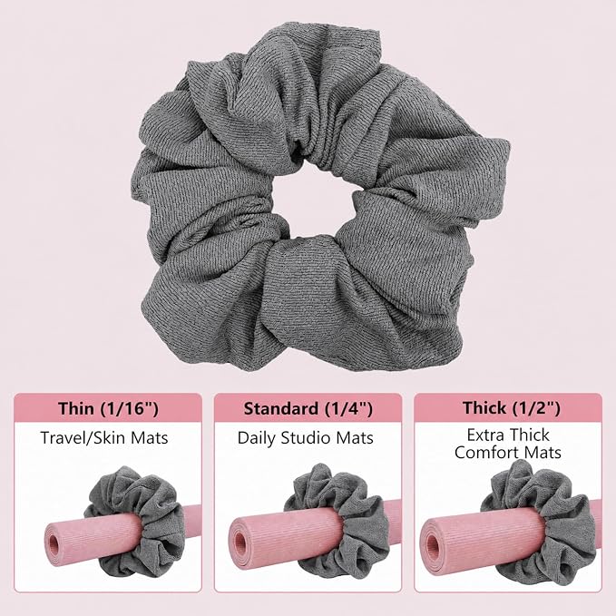 Yoga Mat Scrunchie Yoga Mat Strap Carrier Pilates Mat Holder | Holds Your Yoga Mat in Style, Adjustable & Stretchy Yoga Mat Band, Fits Most Standard Yoga Mats (mat not included),Yoga Gifts