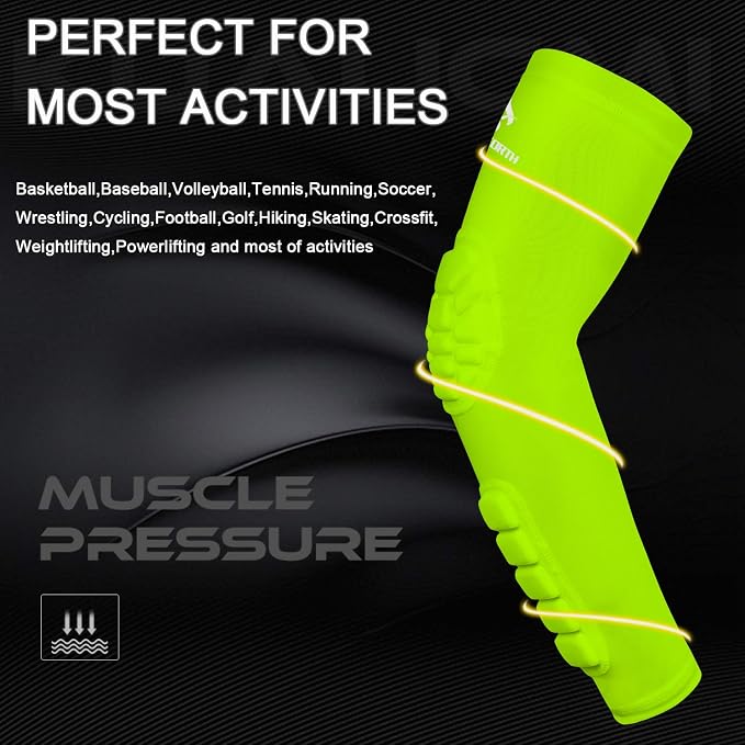 2PCS Padded Elbow Forearm Sleeves Compression Arm Protective Support