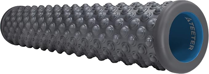 Teeter Massage Foam Roller - Textured for Deep Tissue Muscle Relief to Boost Recovery, Flexibility, Mobility - Back Pain Relief, Sports Massage, Myofascial Release