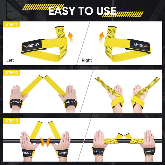 Weight Lifting Straps for Weightlifting, Lifting Wrist Straps Gym, Deadlift Strap, Anti Slip Silicone Weightlifting Strap Men Women Powerlifting, Strength Training
