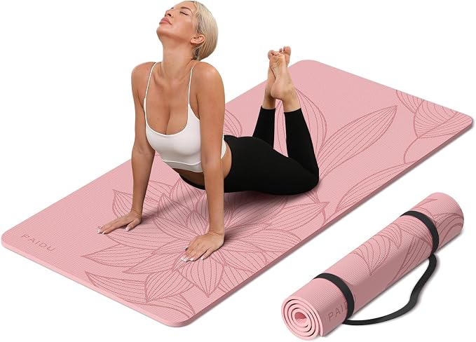 PAIDU Large Yoga Mat 72"x36"x10mm Non-Slip Exercise Mat for Home Gym Studio | Extra wide & thick non-slip yoga mat, works on all floors, ideal for stretching, yoga studio, gym and home workouts