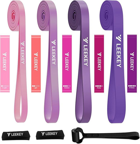 LEEKEY Pull Up Assistance Bands,Muit Levels Resistance Bands for Senior/Adults,Exercise Bands with Door Anchor, Strength Bands for Fitness Training, Physical Therapy,Home Gym Workouts