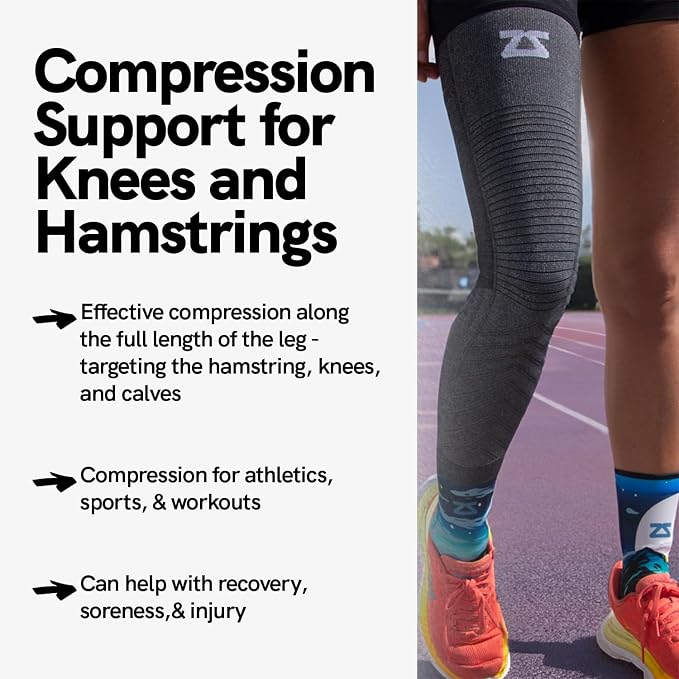 Zensah Full Leg Compression Sleeve - Support for Thigh, Knee, Calf for Men, Women, Running, Basketball, Football
