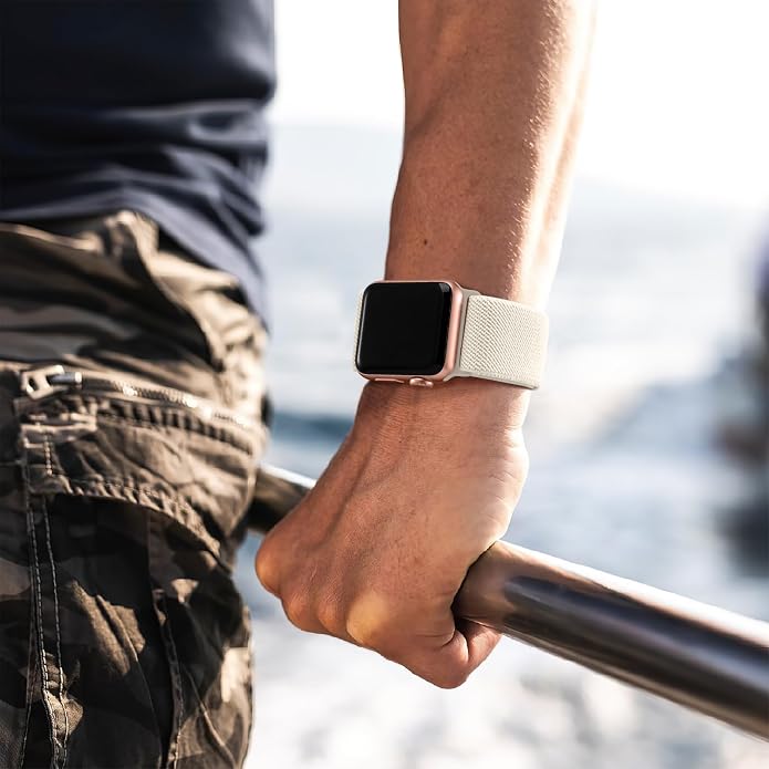 Lerobo Braided Band Compatible with Apple Watch Series 11 10 9 8 7 46mm 45mm 41mm Ultra SE 3 2 1 49mm Series 6 5 4 3 44mm 40mm 38mm 42mm Men iWatch Bands Women Stretchy Nylon Solo Loop Sport Strap