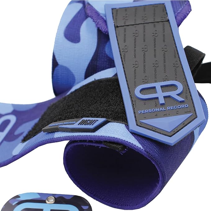 PR Personal Record Heavy Duty Premium Wrist Wraps, More Elasticity, Reinforced Stitching, Extra Wide Strap, Strong Thumb Loop, Larry Wheels Weightlifting Wraps