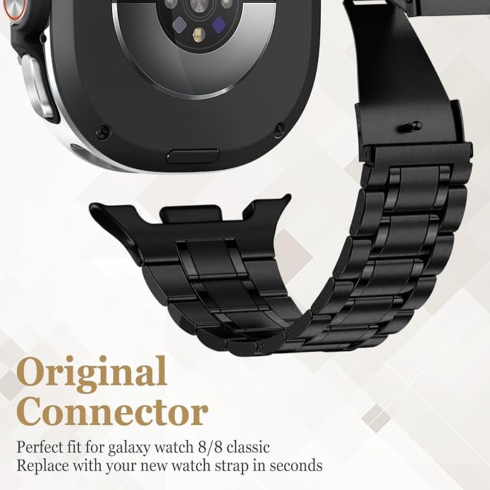 Metal Band for Samsung Galaxy Watch 9 8 40mm 44mm/Classic 46mm Men Women | Stainless Steel, No Gap Strap, Link Bracelet for Samsung Galaxy Watch 8 9 44 40mm/8 Classic 46mm, Business to Casual