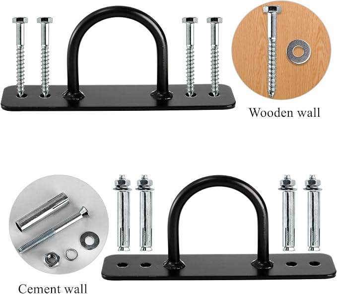 Lyellfe 2 Pack Battle Rope Anchor, Wall Ceiling Mount Bracket for Suspension Strap, Body Weight Strength Training Systems, Heavy Duty Hammock Hanging Kit for Battle Rope, Yoga and Gymnastic Rings