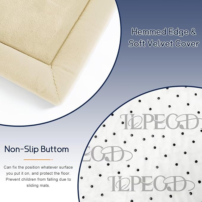 Baby Play Mat for Floor Nursery Rug Muscle Mat Area Rug Playroom Rug 79"x138" Playpen Mat Elastic Foam 1.3" Thick Crawling Mat for Babies,Toddlers, Infants, Kids,Light Beige