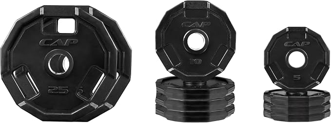 CAP Barbell 2-Inch Olympic Cast Iron Plate Weight Set | 75-285 lbs | Multiple Options