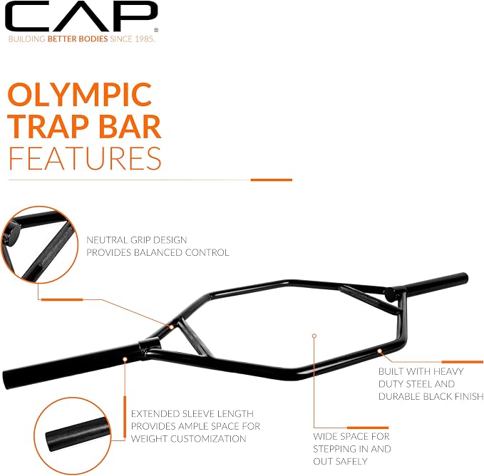 CAP Olympic Trap Bar | Heavy-Duty Hex Shrug & Deadlift Weight Bar
