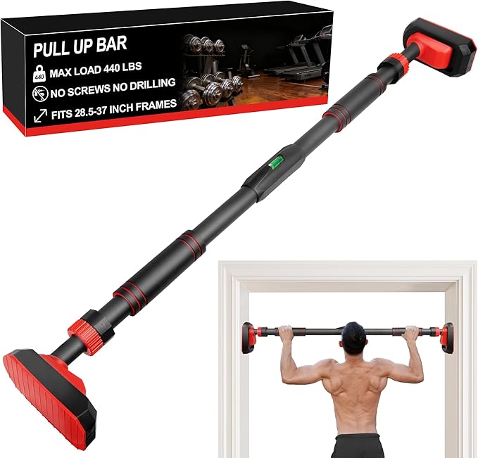 TOPOKO Pull Up Bar for Doorway, Heavy Duty Chin Up Station for Home Gym, Multi-Grip or Adjustable Door Frame Exercise Equipment for Upper Body Strength Training