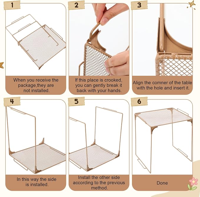 RattanView 10 Pcs Locker accessories Kit Magnetic Acrylic Mirror Plush Rug Small Comb 6 Flower Magnet Locker Organizer for Back to School Teen Student Girl Office Work Lockers Decoration Gift(Brown)