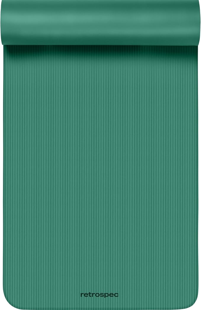 Retrospec Solana Yoga Mat 1" Thick w/Nylon Strap for Men & Women - Non Slip Exercise Mat for Home Yoga, Pilates, Stretching, Floor & Fitness Workouts