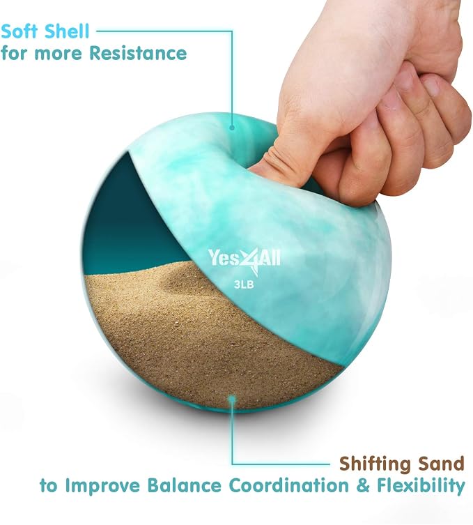 Yes4All Weighted Toning Balls for Exercise, Soft Medicine Balls for Exercise, Pilates, Yoga, Balance, Flexibility, 2-10lbs