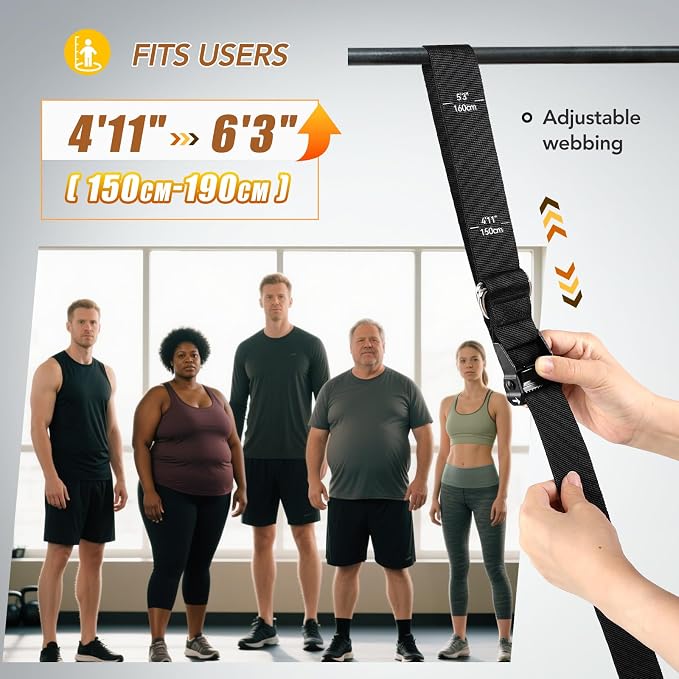 ALongSong Pull Up Assistance Bands with Foot Support Pedal - Upgraded Heavy Duty Resistance Bands Adjustable Weight/Height with 80Lbs Bands&Measured Strap for Strength Training Home Gym