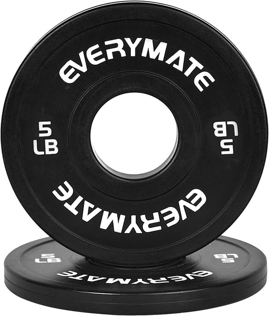 EVERYMATE Change Weight Plates 1.25LB 2.5LB 5LB Set Fractional Olympic Bumper Plates for Cross Training Steel Insert Strength Training