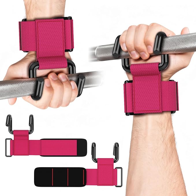 GPANDAG Weight Lifting Hooks for Men and Women (Pair) | 330 LB Heavy Duty Gym Lifting Wrist Strap Hook for Deadlifts, Pull-Ups, Strength Training, 0.4inch Grip Weightlifting Hooks