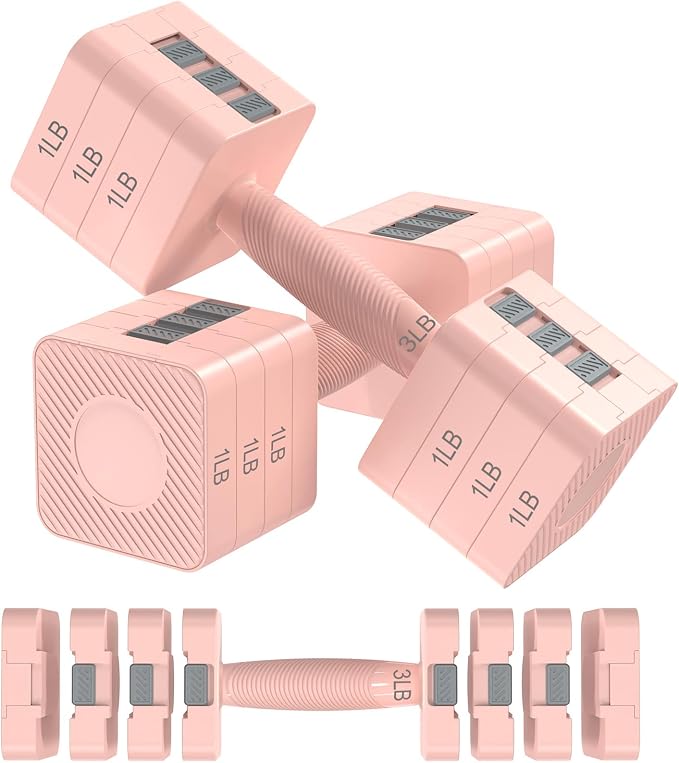 Hezeyferg Adjustable Dumbbells Set for Women/Men Home Gym | 18LBS 22LBS Adjustable Weight Dumbbells, Hand Weights Sets with Mutilple Levels, Full Body Workout