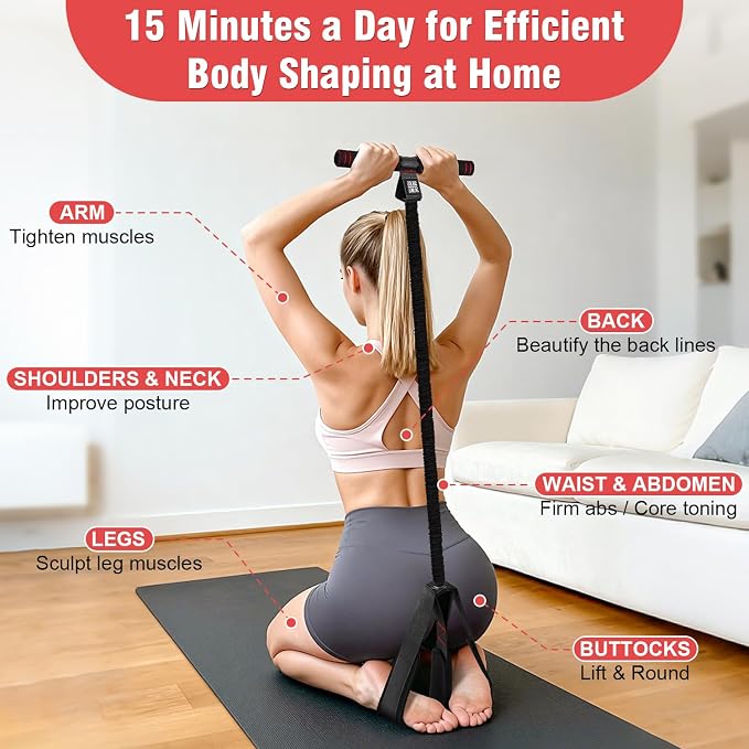 Upgraded Pedal Resistance Band with Handles, Multifunction Foot Pedal Resistance Bands for Abdomen,Waist,Arm, Core/ABS,Leg Workout at Home - Physical Therapy,Stretching,Strength Equipment