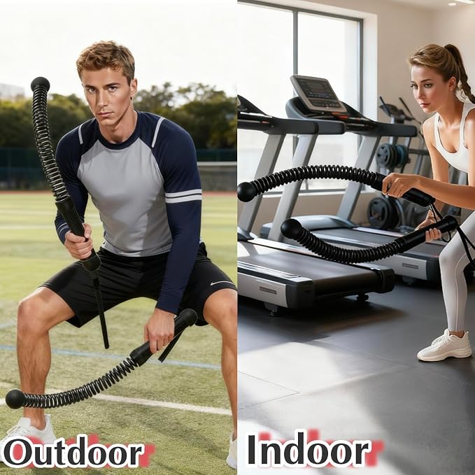 Weighted Ropeless Battle Ropes,Cordless Workout Ropes for Home Gym, Portable Exercise Rope for Strength Building, HIIT and Low-Impact Aerobic Training for Women&Men (Black)