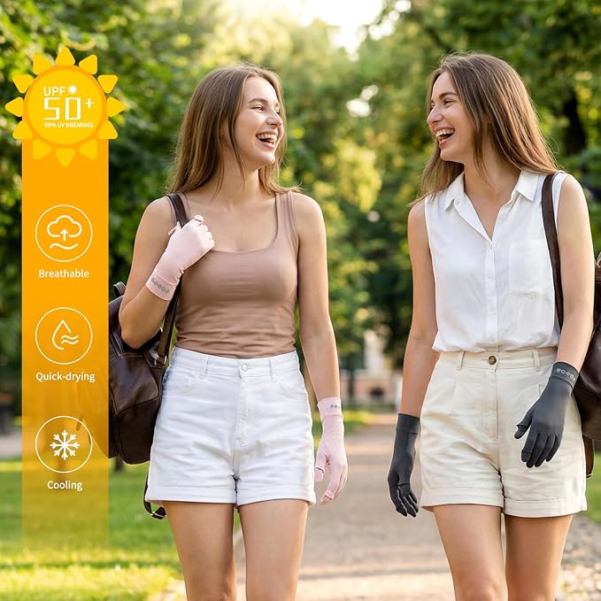 Women Driving Gloves, UV Protection Sun Gloves, Touchscreen Full Finger | UPF 50+ fabric blocks 99% UV rays, protecting hands during driving, cycling, fishing, hiking and outdoor activities