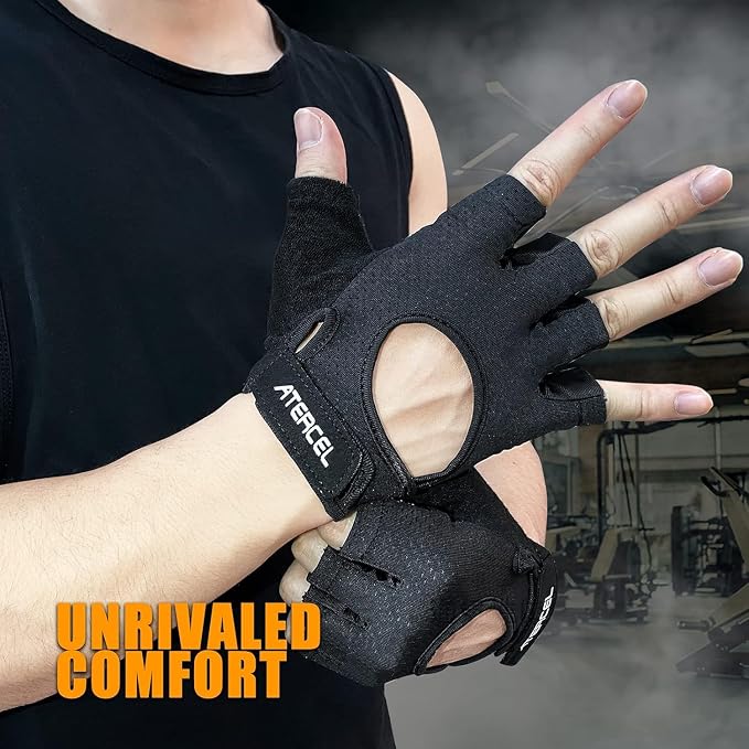 ATERCEL Gym Gloves for Women, Workout Gloves for Gym Weightlifting Exercise | Full Palm Protection | Breathable & Lightweight | For Men & Women | Cycling & Climbing Ready