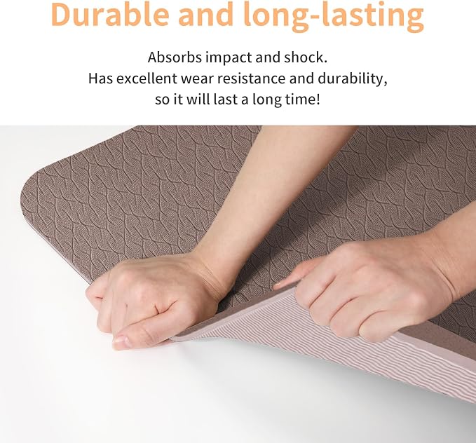 PAIDU POE Yoga Mat （10mm）Extra Thick Fitness Mat 72"x24" with Carry Strap | Non-slip, tear-resistant and suitable for all ages, perfect for yoga, Pilates, home gym and full-body workouts.