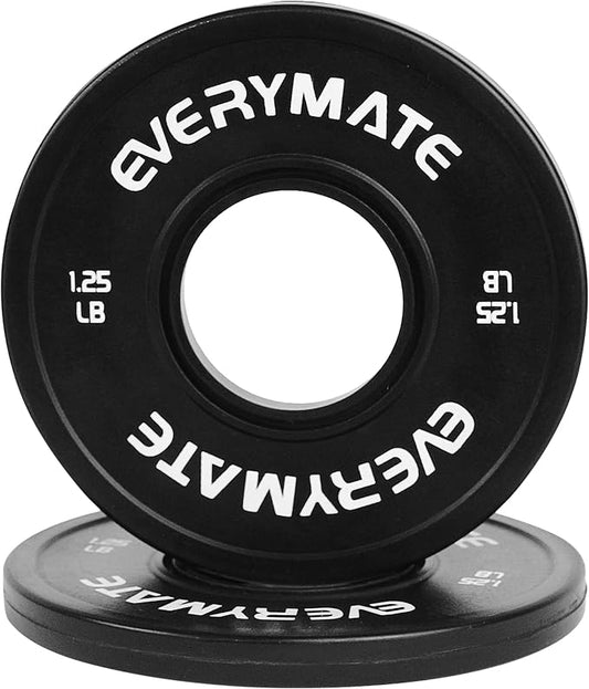 EVERYMATE Change Weight Plates 1.25LB 2.5LB 5LB Set Fractional Olympic Bumper Plates for Cross Training Steel Insert Strength Training