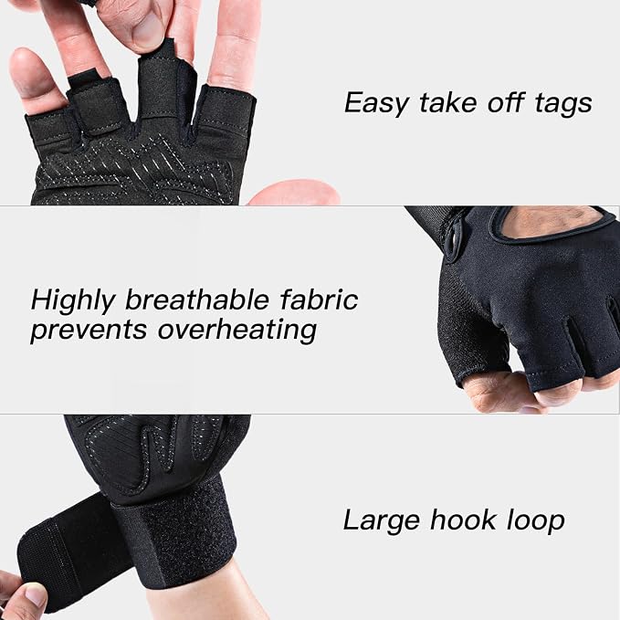 Weight Lifting Gloves,for Men and Women, Workout Gloves with Wrist Support for Exercise, Weightlifting, Training, Pull-ups Breathable and Snug fit
