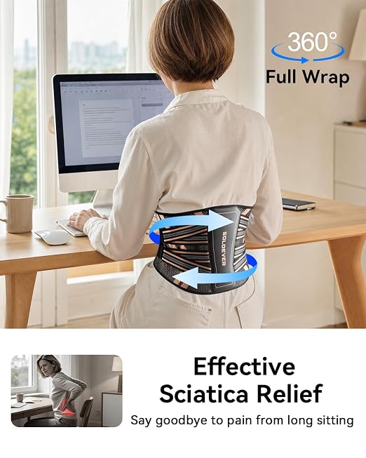Ultra Breathable Back Brace for Lower Back Pain Relief Medical Grade | Copper Infused Lumbar Support Belt with Bionic Support System,Back Support Brace for Sciatica,Men&Women,Chest Brace(XX-Large)