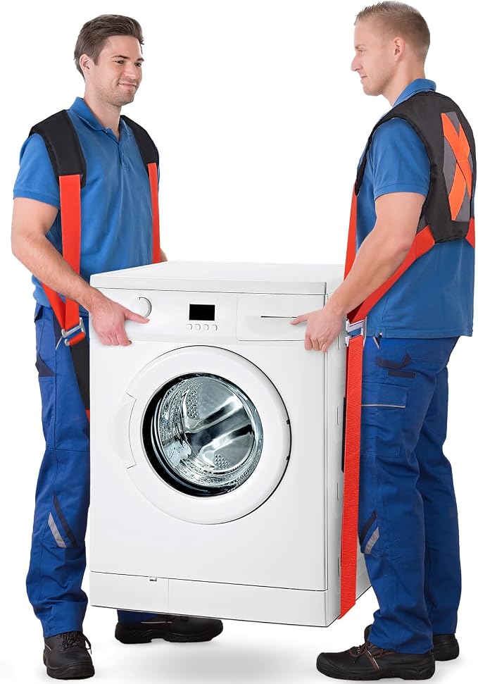 Moving Straps for Lifting Heavy Furniture: 2-Person Lifting & Moving System | High-density nylon, padded shoulders and adjustable buckles support up to 800 lb for appliances, mattresses and bulky items