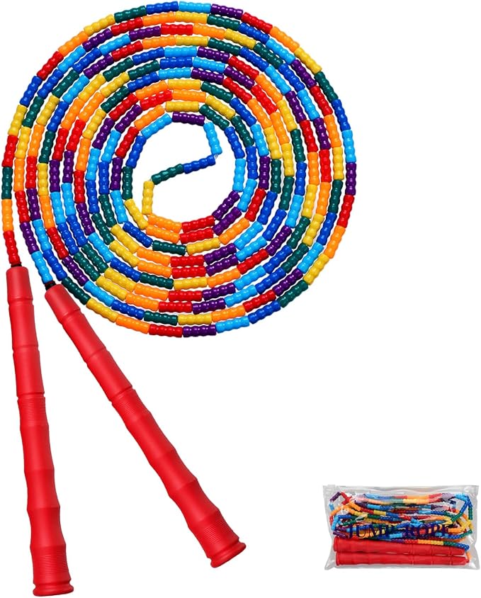 Double Dutch Jump Rope Long Jump Rope 16 FT 1 Pack/2 Pack, Adjustable Soft Beaded Diy Jump Rope for Kids Adult Long Enough for 5-6 Jumpers