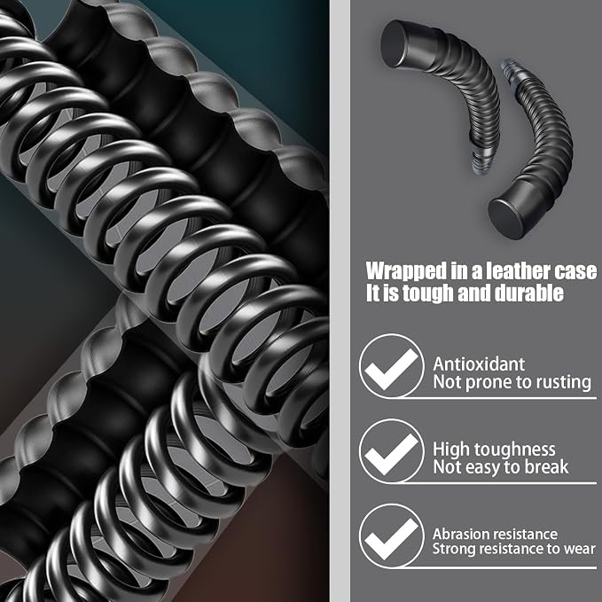 2Pcs Ropeless Battle Ropes,Weighted Battle Ropes for Home Gym, Portable Workout Rope for Strength Building & Low-Impact Cardio, Durable Fitness Equipment for Men Women Core/Arm Muscle Training