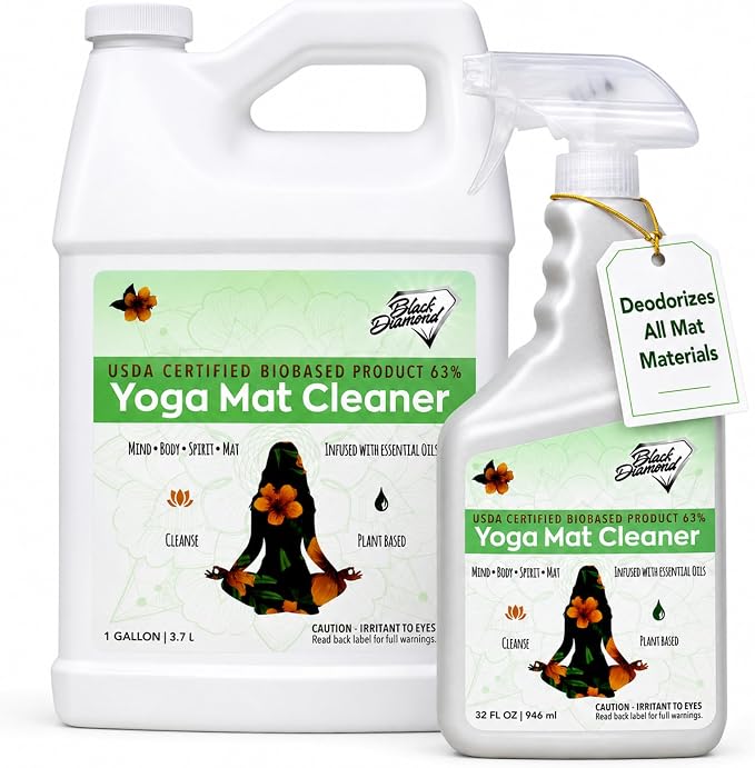 Yoga Mat Cleaner Spray for Exercise & Fitness Mats, (1 quart/1 gallon)