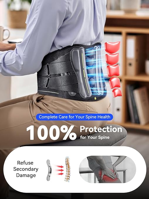 Back Brace for Men Lower Back Pain Relief, Back Support with Lumbar Pad | Ultra Breathable Lumbar Support Belt with Adjustable Straps, Immediate Relief from Sciatica, Herniated Disc, Scoliosis