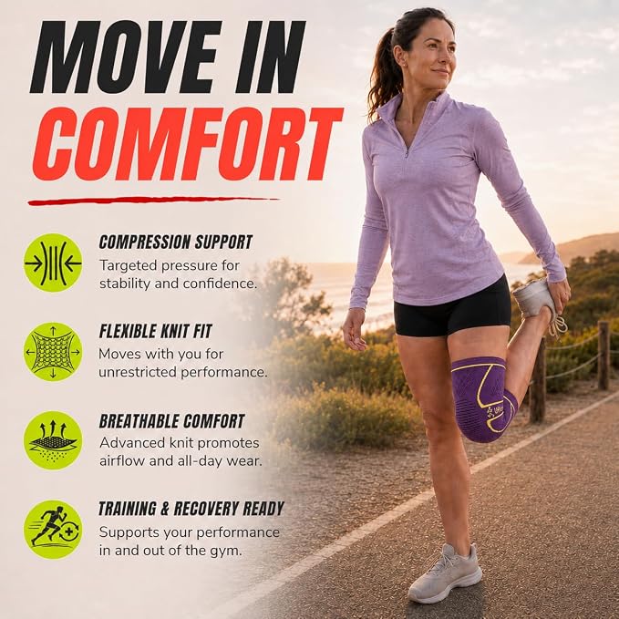 Knee Brace for Men and Women Knee Compression Sleeve Knee Support Wraps for Arthritis Joint Pain Relief, Workout, Swelling, Sports, Circulation, Running, Recovery for ACL & Meniscus Tear