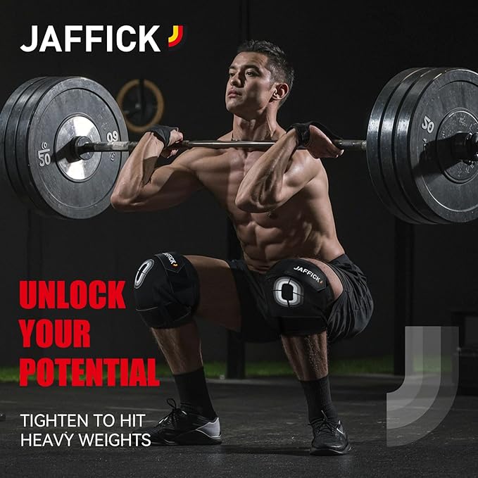 Jaffick 7MM Neoprene Knee Compression Sleeve for Weightlifting (1 Pair),XXL | Double-Layer With Pressure Belt, Powerlifting & Cross Training - Men & Women