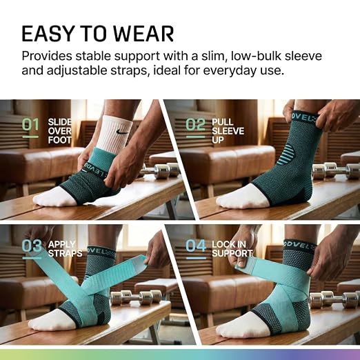 Modvel Foot & Ankle Brace Socks with Adjustable Support Strap – Compression Sleeve for Sprained Ankle, Plantar Fasciitis Relief Tendonitis & Arthritis, Stabilizing Foot & Ankle Support for Women & Men