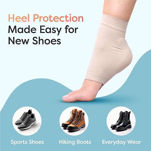ZenToes Achilles Tendon Support Sleeve, Padded Compression Sock, 1 Pair | Gel pad cushions the heel, for Achilles tendonitis, Haglund's bump & bursitis discomfort. Washable, fits in shoes