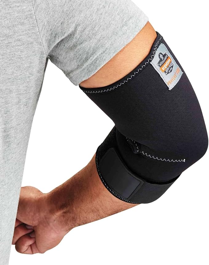 Ergodyne ProFlex 655 Neoprene Elbow Support Sleeve with Strap for Adjustable Compression Fit
