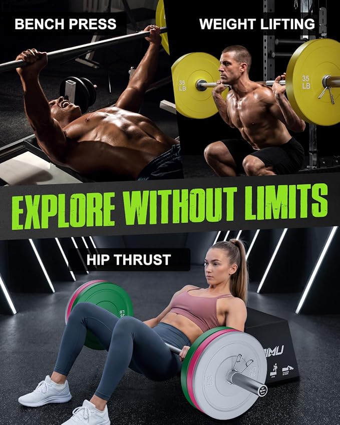 PB01 7FT Olympic Barbell, Weight Bar with Knurled Grip for Squats, Deadlifts, Weightlifting, Strength Training, Bench Press, Fits 2-inch Standard Weight Plates, 1500LB Capacity