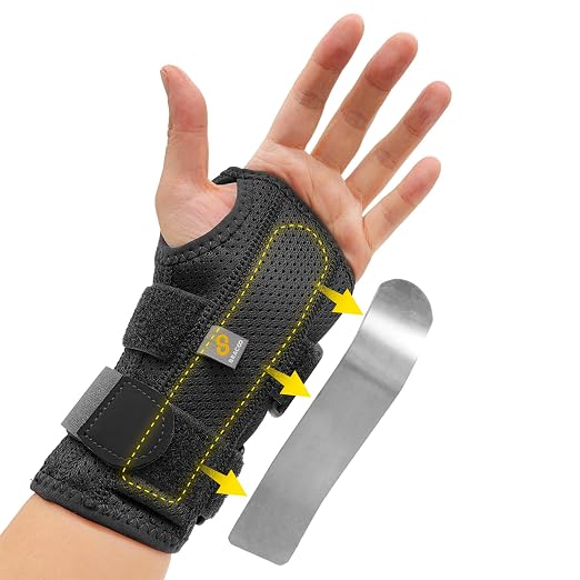 Bracoo Wrist Brace for Carpal Tunnel with Wrist Splint | Adjustable Wrist Support Wrap for Right Left Hand, Hand Brace for Day & Night, for Arthritis, Tendonitis, Sprain, WB31