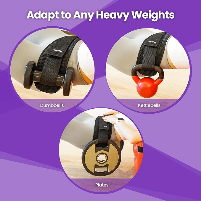 Hip Thrust Belt, Balency Hip Thrust Belt for Dumbbells Heavy, Booty Belt for Hip Thrust, Slip-Resistant Padding Hip Thrusts Belt for Gym or Home Workouts, Hip Thrust Band for Dumbbell Kettlebell Plate