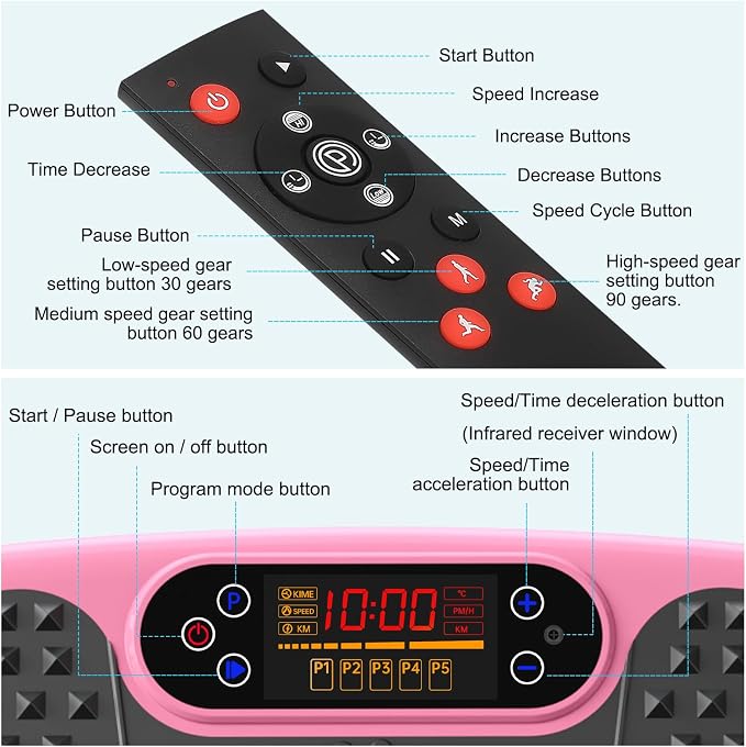 SoftGym Vibration Plate Exercise Machine for Lymphatic Drainage & Fitness | Quiet Heavy Duty 450lbs Capacity Platform, 120 Speeds Shake Machine with Resistance Bands for Home Muscle Activation