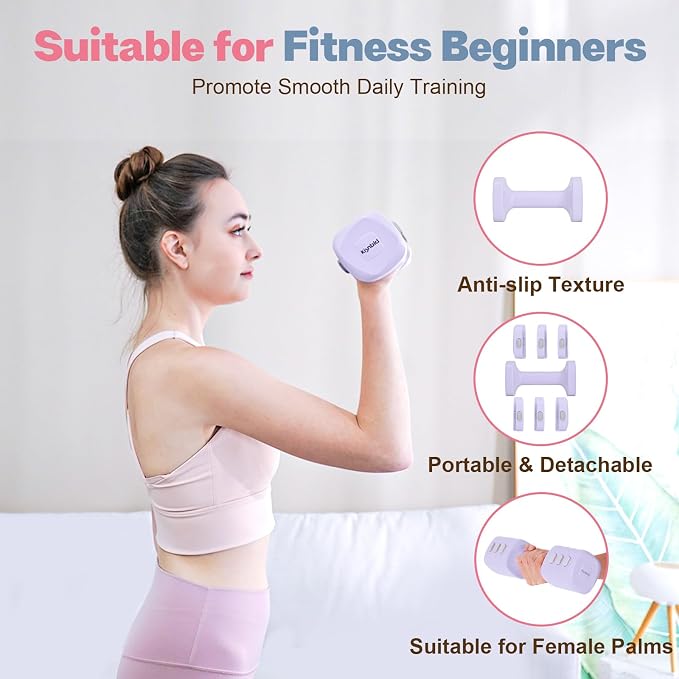 kisnbld Adjustable Dumbbell Set, 2-in-1 Dumbbells & Kettlebell,Hand Weights | 2.2-5.5lb Each Free Weights for Women Beginners with Fast Adjustment,Weights Set for Home Gym & Outdoor Exercise Training
