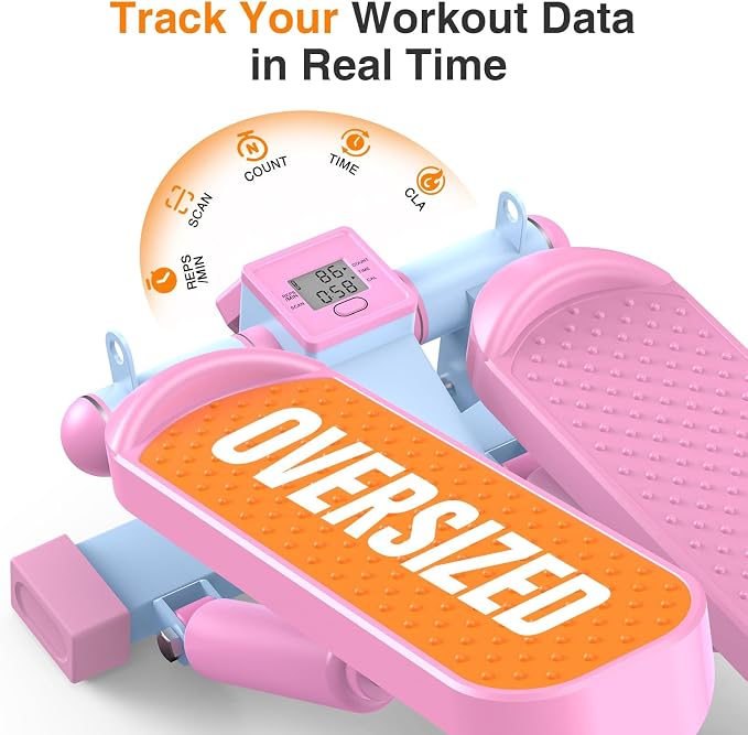 HCOIW Steppers for Exercise at Home - Stair Stepper with Resistance Band, Mini Stepper with 300lb Weight Capacity,